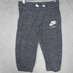 VTG Nike Sportswear Pants Youth Size Medium Gray Sweatpants Gym Capri Jogger